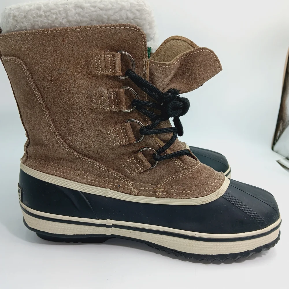 Men's Brown and Black Snow Boots